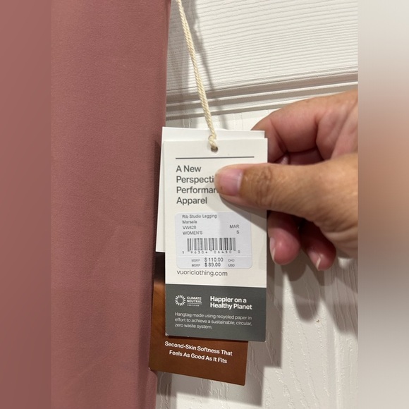 Vuori Women's Small Rib Studio Legging Dark Pink NWT 7/8 Length High Rise - Picture 6 of 9